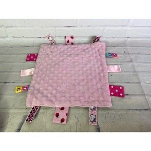 Hello Kitty Taggies Lovey Pink Plush Tags Security Blanket Textured Crib Toy